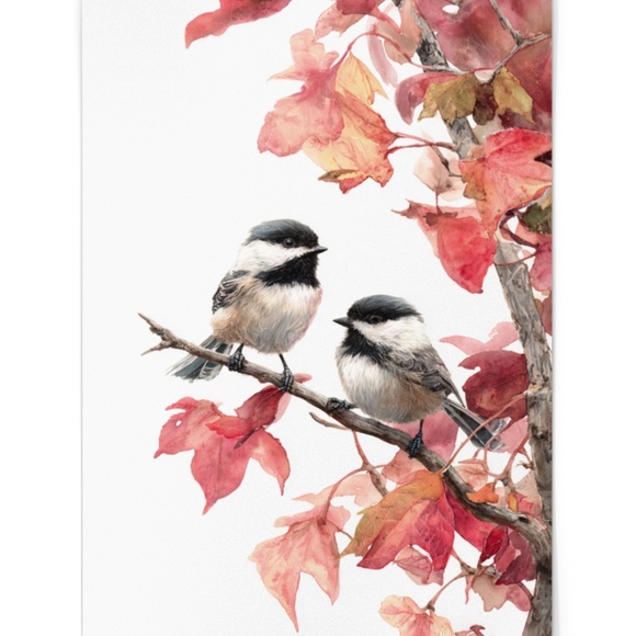 Watercolor Chickadee Bird Portrait Wall Art Print, Unframed - Charming Nature - Picture 2 of 7